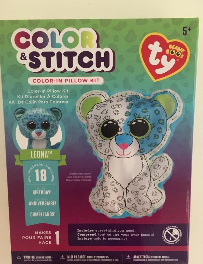 Beanie Boos Color & Stitch Pillow Kit - Leona