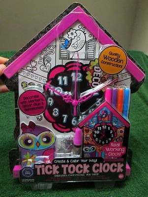 Doodle Deco color you own tick tock clock :) kids craft :) battery op clock