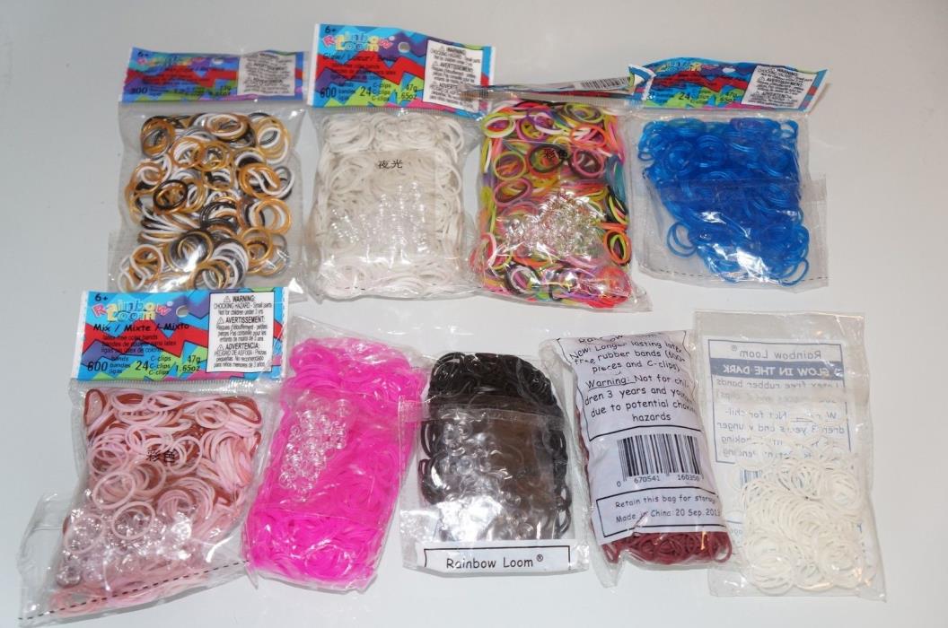 Authentic Rainbow Loom Bands Refill Rubber Bands - 8 packs assorted colours