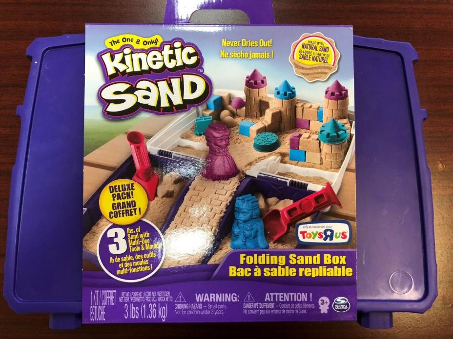 Kinetic Sand Folding Sand Box 3 lbs Sand + Toy Mold - Sensory Art Toys R Us NEW
