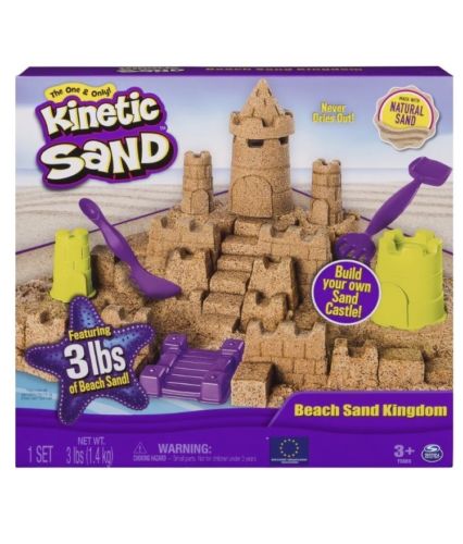 Kinetic Sand Beach Sand Kingdom Playset with 3lbs of Beach Sand,for Ages 3&up
