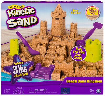 Kinetic Sand Beach Sand Kingdom Playset with 3lbs of Beach Sand Ages 3 and Up