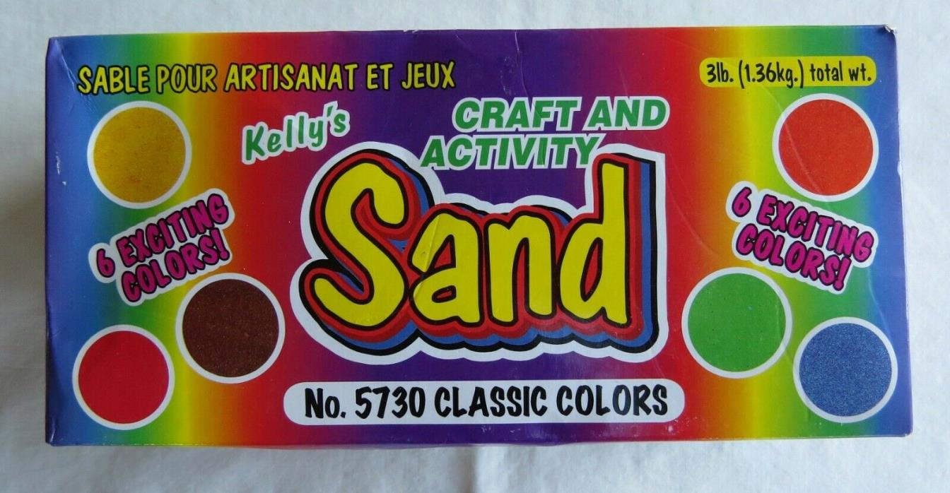 Kelly's Craft & Activity Sand 3 LBS-6 Classic Colors-Sand Art,Terrariums,Etc NEW
