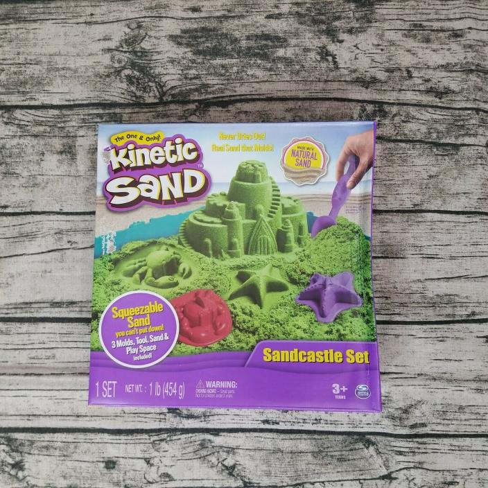 Kinetic Sand - Sandcastle Set with 1Lb of & Tools & Molds - Brand New