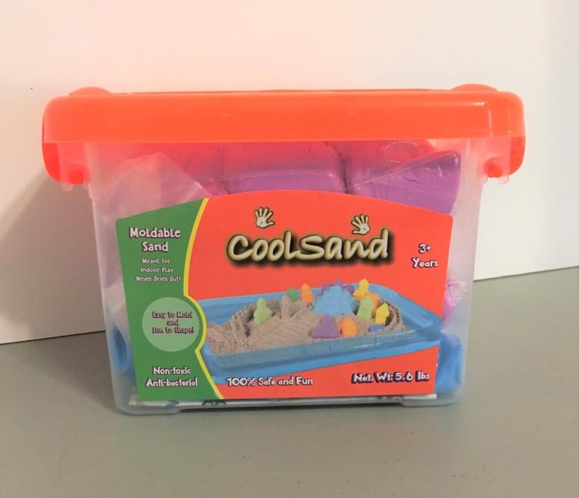 Cool Sand Purple Moldable Sand 2 Bags 5.6 Pounds with Inflatable Tray and Case