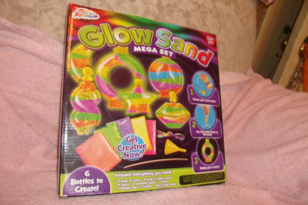 Grafix Glow Sand Mega Set Regular and Glow Sand 6 bottles 5 colors.