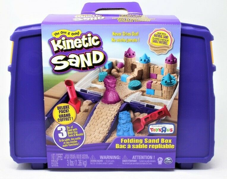 Kinetic Sand - Folding Sand Box with 3 lbs of Kinetic Sand Plus Toy Molds - New!