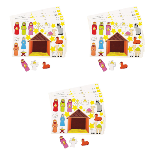 3pk Make-a-Sticker Christmas Nativity Sticker Sheets - 12 Sheets Each (36 Total)