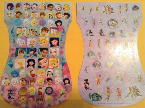 Disney Fairies Stickers Lot Of 2 Sheets Scrapbook Craft