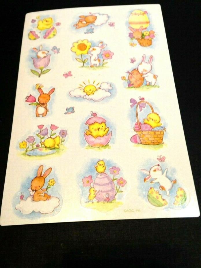 SH 1:  American Greetings Easter & Spring Scenes Sticker Sheets - Flowers, Eggs