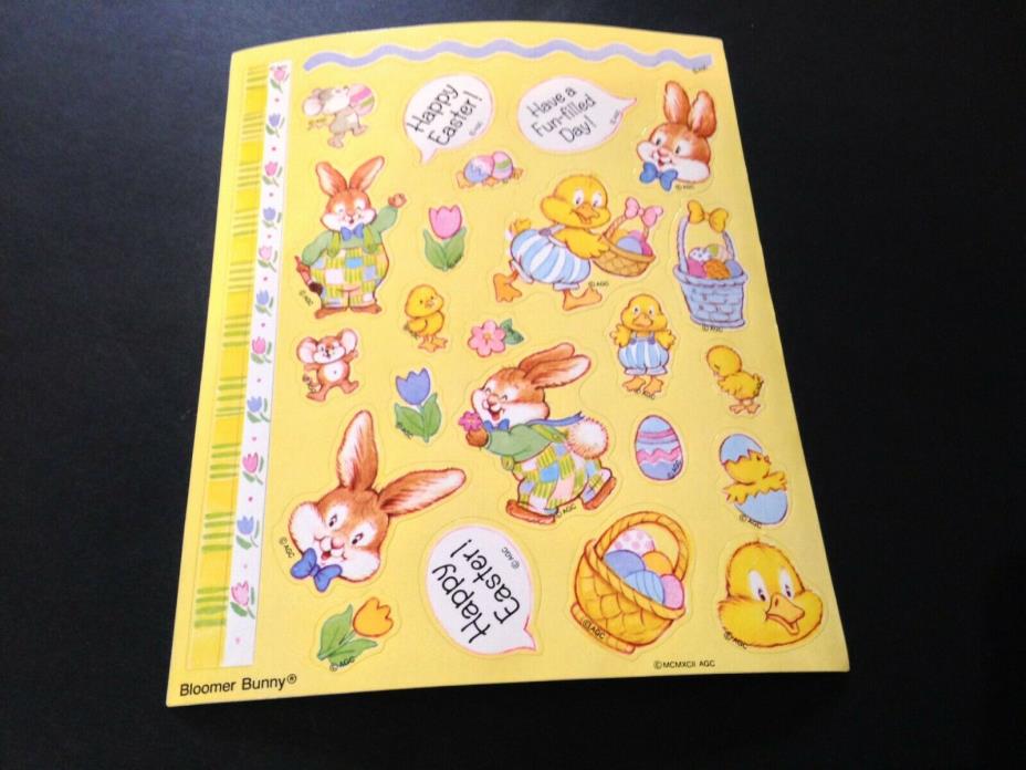SH 1: American Greetings Bloomer Bunny Easter Sticker Sheets - Chicks, Flowers