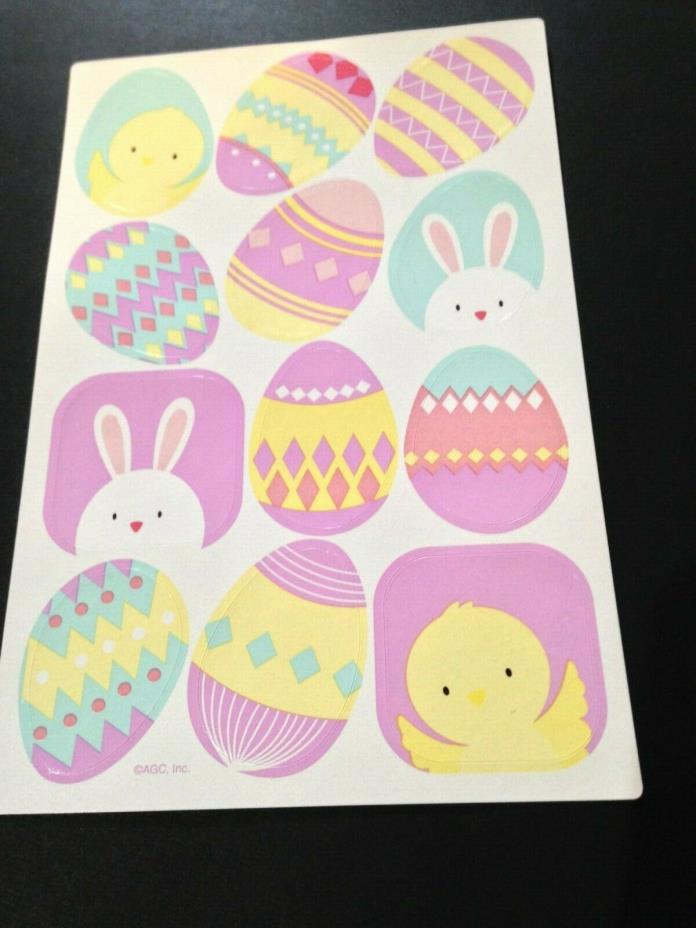 SH 1:  American Greetings Easter Egg Sticker Sheets - Bunnies, Chicks