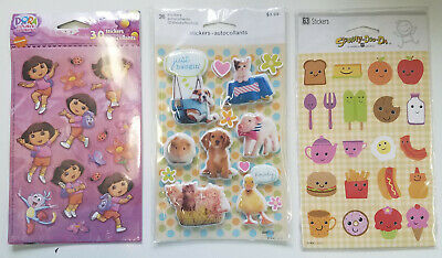 Lot of 9 BRAND NEW packs of fun Kids stickers - Hello Kitty, Bubble Guppies, etc