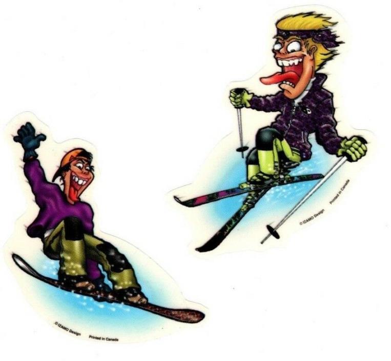 2 Winter Sports Snow Skiing Snowboarding NEW Stickers Xtreme Back to School