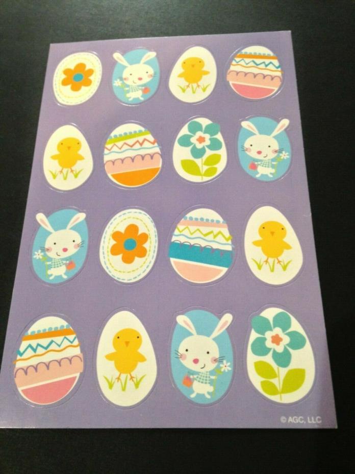 SH 1:  American Greetings Easter Egg Sticker Sheets - Bunnies, Chicks, Flowers