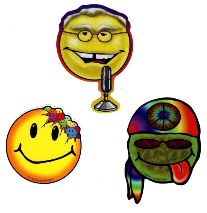 3 Back to School Locker Smiley Stickers Tie Die David Letterman