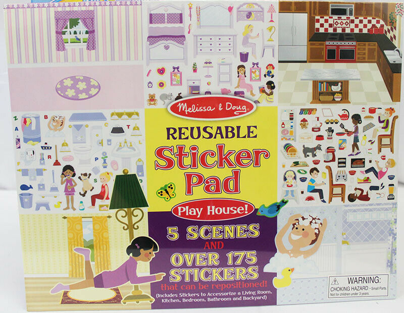 Melissa & Doug Reusable Sticker Pad 5 SCENES Pad #4197  new sealed