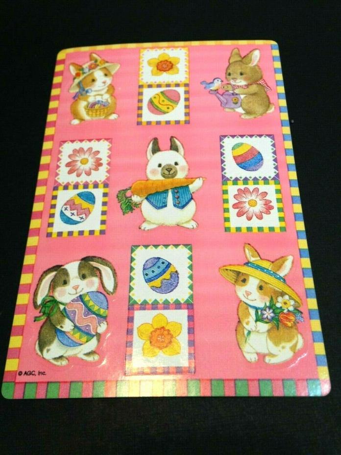 SH 1:  American Greetings Easter Bunnies Sticker Sheets-Egg,Basket,Flower,Bird..