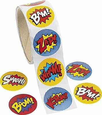 2pk Superhero Sticker Roll 100 count per roll (200 total)