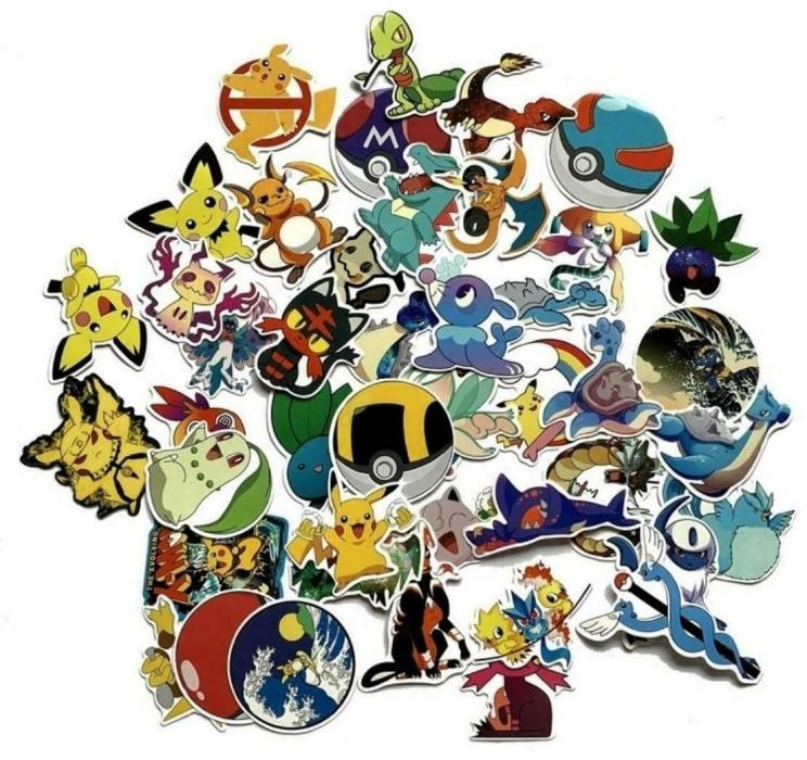 Pikachu and Friends Set of 45 Assorted Stickers Decal Set