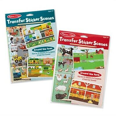 Melissa & Doug Rub-On Transfer Scenes Around The Farm and Town Sticker (2 Pack)