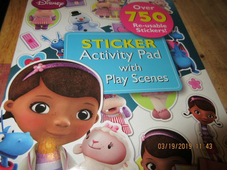 2- Disney Doc McStuffins Sticker Activity Pad w/Play Scenes Over 750 Stickers