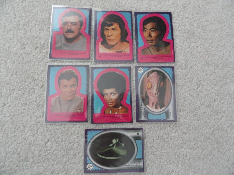 Lot of 7 Star Trek Stickers from 1979