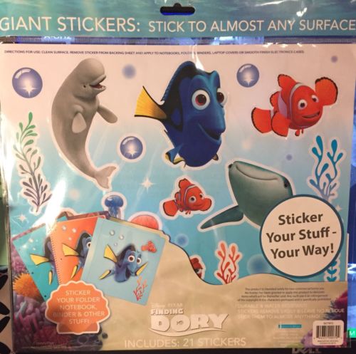 NEW Disney Pixar Finding Dory Nemo 21 Giant Stickers