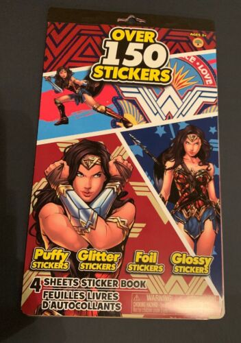 DC Comics Wonder Woman 4 Sheets (150+ Puffy/Glitter/Foil/Reward) Stickers New!