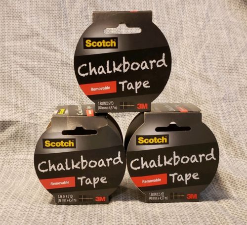 3 Rolls 3M Scotch Chalkboard Tape 1.88