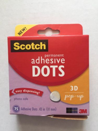 Scotch Permanent Adhesive Dots-3D Pop-Up Easy Dispensing Photo Safe 75 Dots
