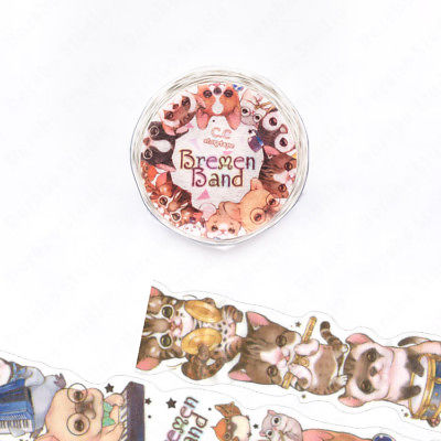 Japanese Washi Tape Die-cut Cute Animals Dogs Cats Bremen Band Scrapbooking