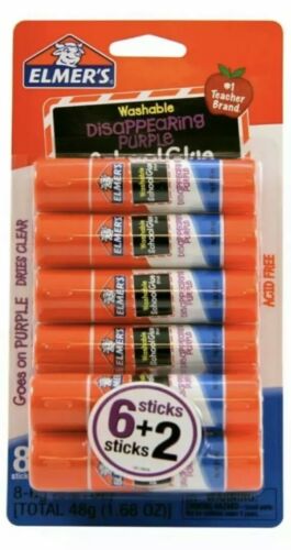 Elmer's Non-Toxic Glue Stick (Disappearing Purple), New, Free Shipping 8 Total