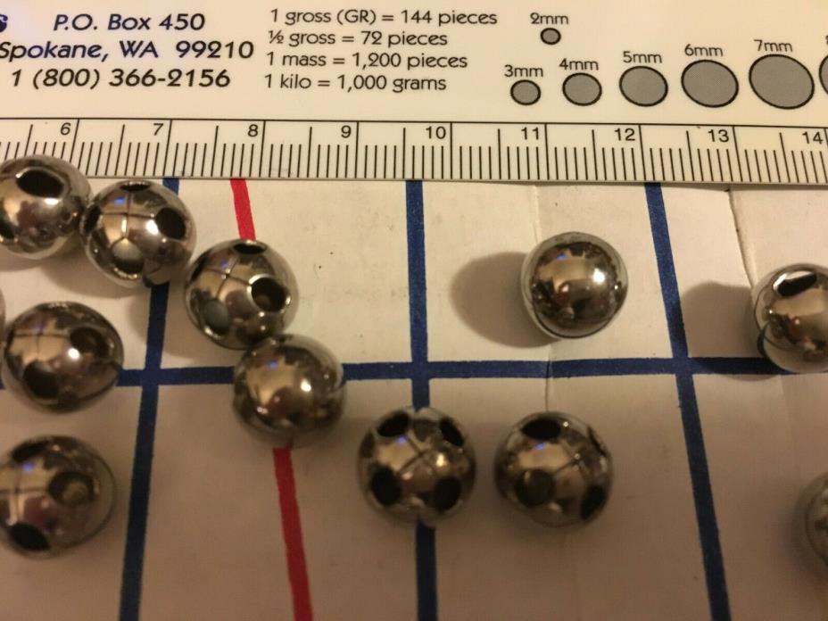 9mm Silver Metal Beads / Bells Pendants Charms Craft Beads Making
