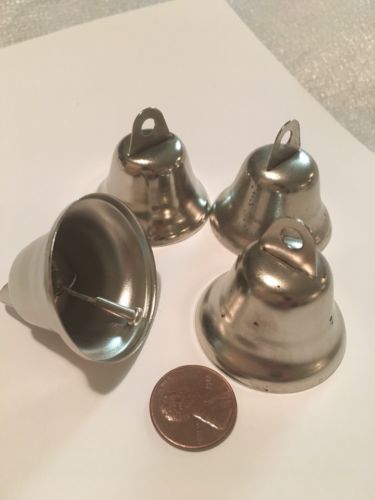 4x Lead Free Christmas Shining Liberty Bells Pendants Charms Silver Color Metal