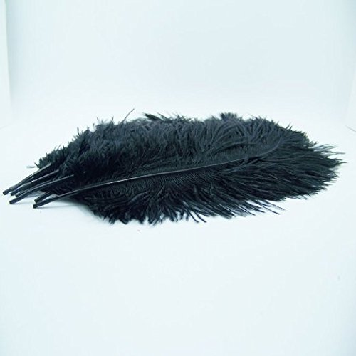 KOLIGHT 50pcs Ostrich Feather Black 10