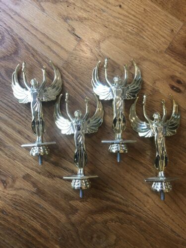Lot of 4 Plastic Trophy Toppers 6” Winged Goddess Craft Parts