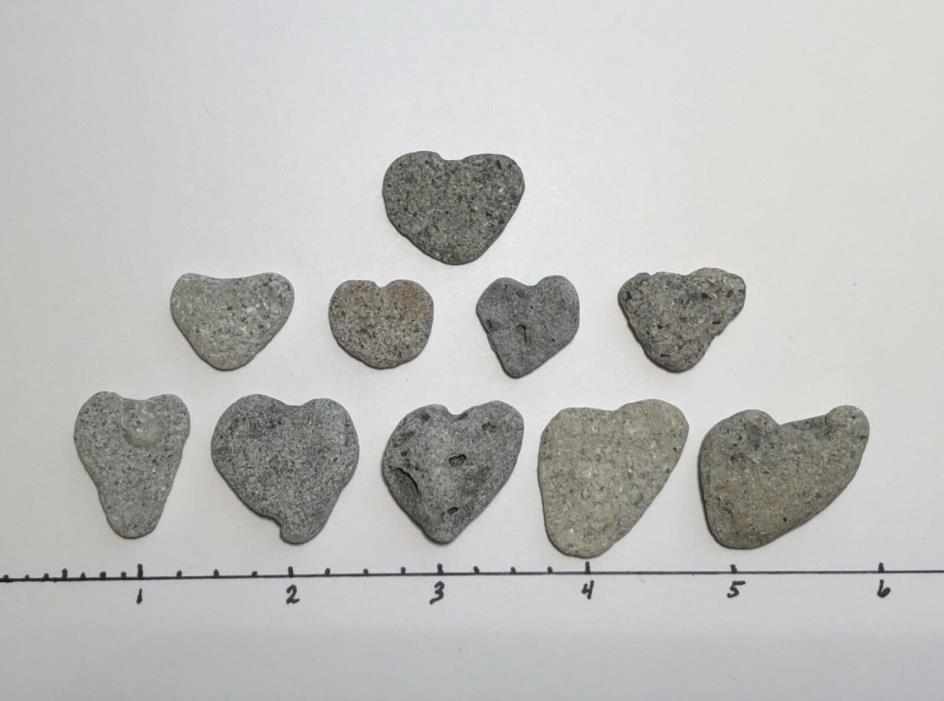10 Naturally Heart Shaped Beach Stones.5-1