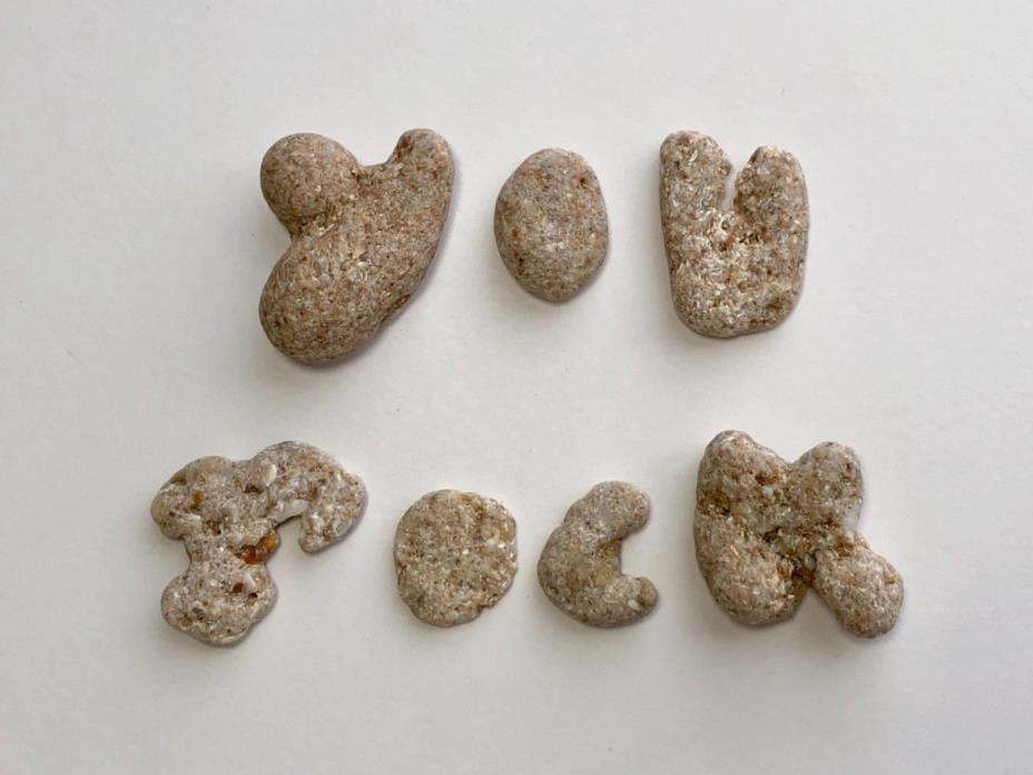 Natural Letter Shaped rocks YOU ROCK Beach Stones craft mix media art Valentine