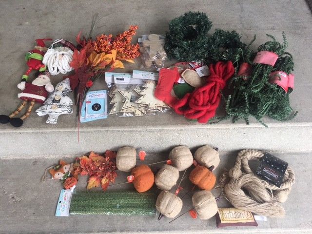 Christmas and Fall Craft Supplies, Wreath Making Supplies, Craft Lot