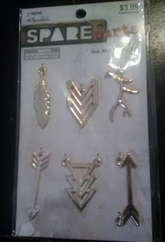 The paper studio spare parts gold aztec charms 6 pcs