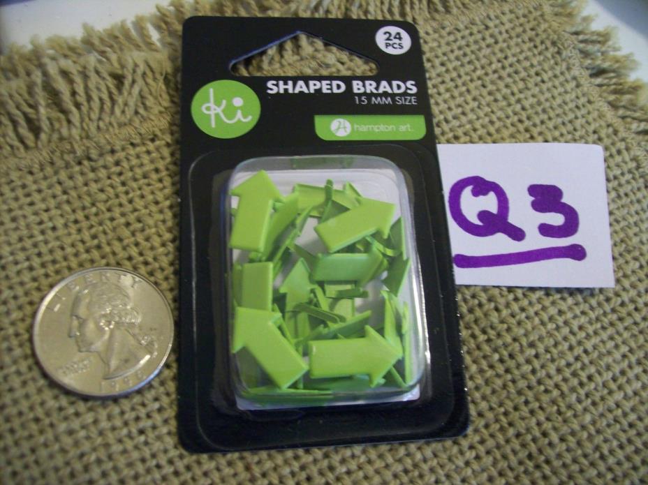 LoT#Q3 NEW 24 LIME GREEN ARROW BRADS SCRAPBOOK CARDS PAPER STAMPING CRAFTERS