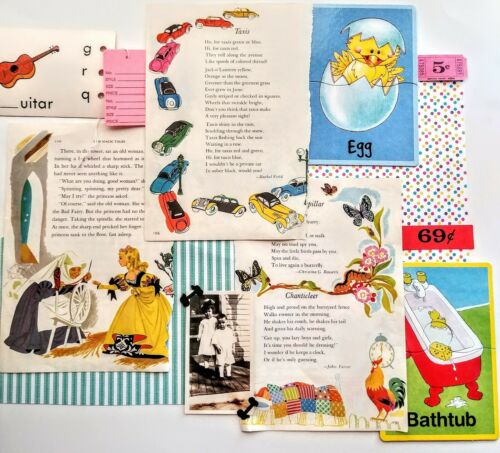 Vintage Ephemera Paper Lot Child Themed For Crafts Junk Journals Collage