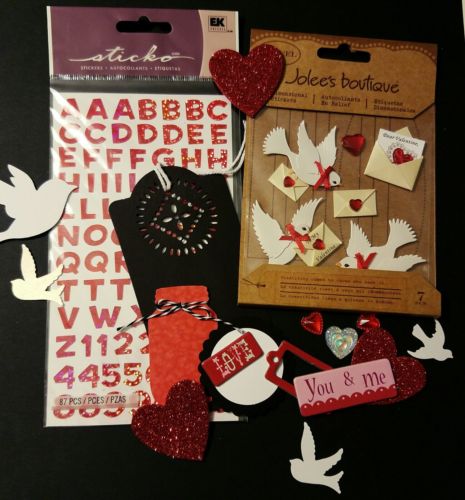 Valentine scrapbooking die cuts lot cards DIY handmade