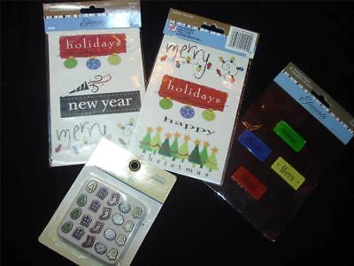 Lot Christmas Holidays New Years Brads Embellishments Card Making Scrapbook NEW
