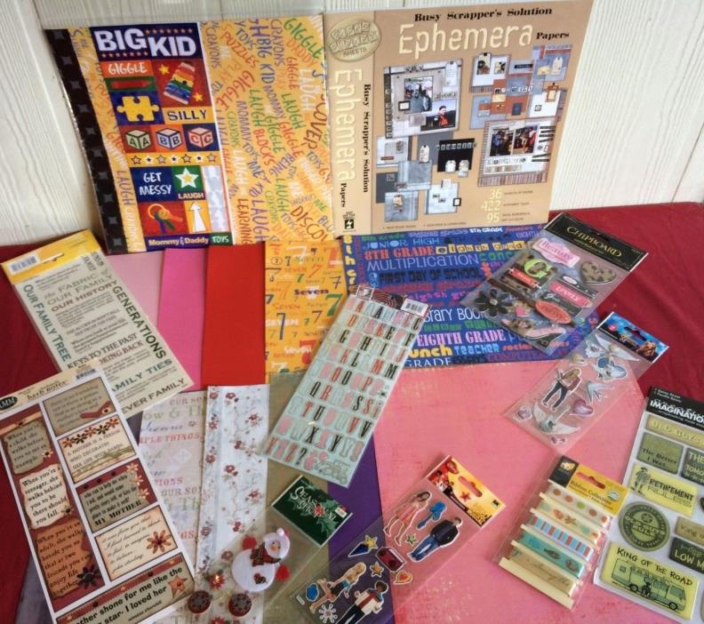 Lot of Scrapbooking Supplies, Papers, Kits, Stickers #SBC1