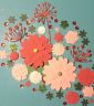 Orange flower die cuts resin scrapbooking cards lot DIY
