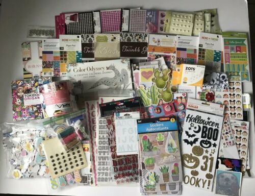 Large Lot of Scrapbooking Papers, Stickers, Supplies, Recollections,DCWVTokiDoki