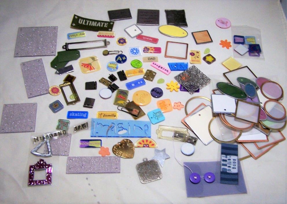 Lot Scrapbooking Card Craft Supplies Vellum Tags Acrylic Plates Making Memories