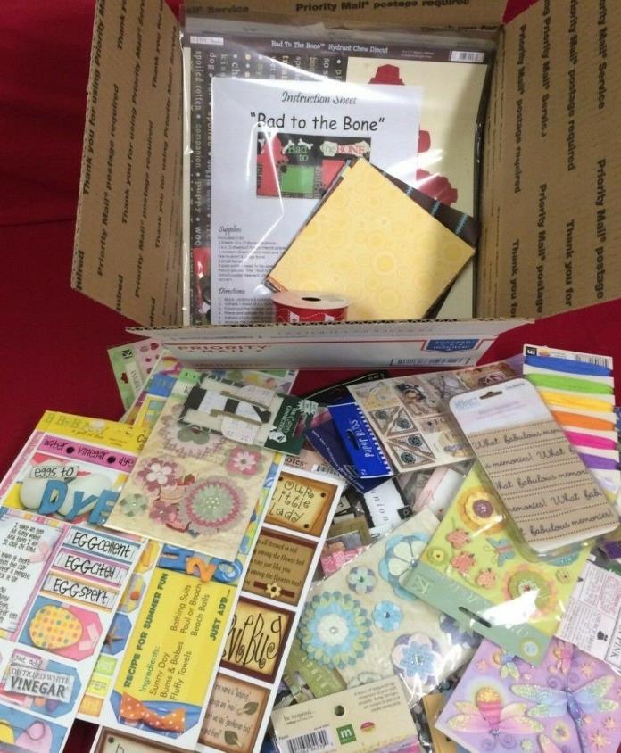 Huge Mixed Lot of Scrapbooking Papers, Stickers, Supplies, Etc #50A